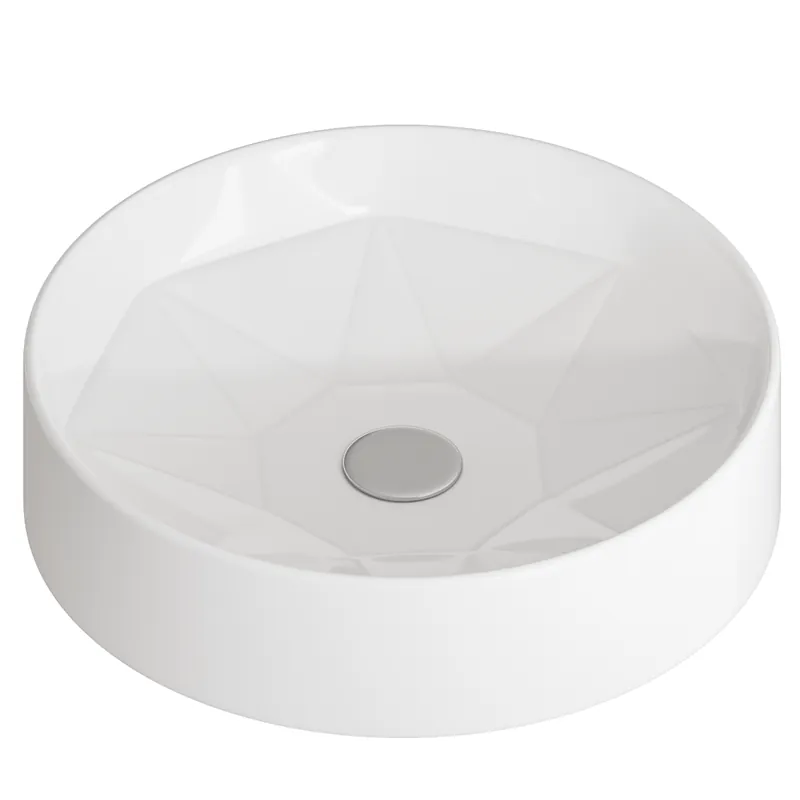 Lavoar baie pe blat Celesta Emerald, 42 x 42 x 11 cm, ceramica, alb Preț promoțional