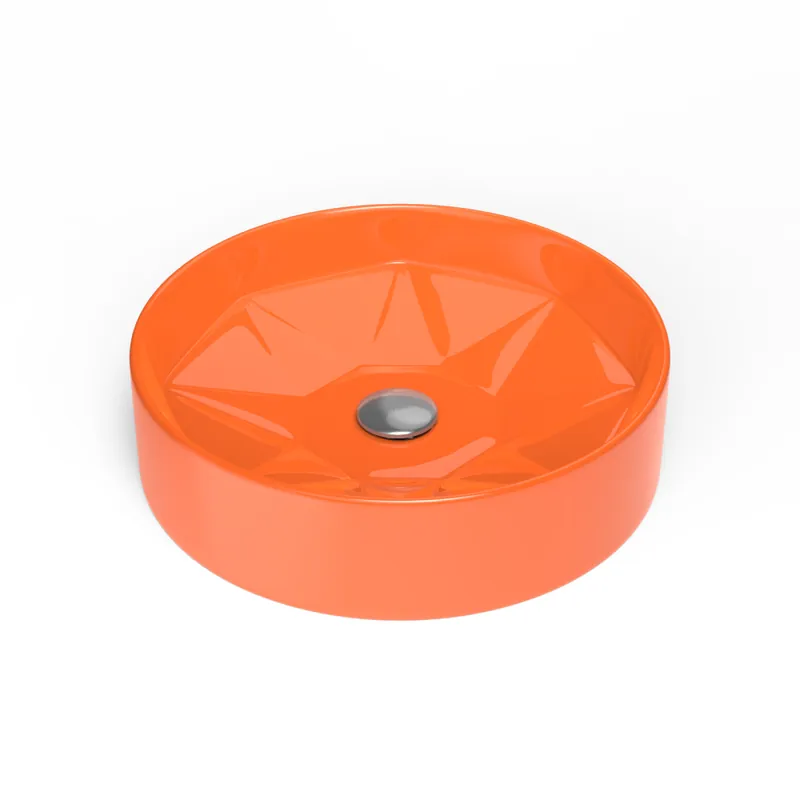 Lavoar baie pe blat Celesta Emerald, 42 x 42 x 11 cm, ceramica, orange Reducere extra