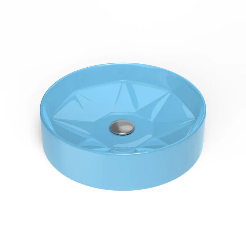 Reducere specială Lavoar baie pe blat Celesta Emerald, 42 x 42 x 11 cm, ceramica, bleu