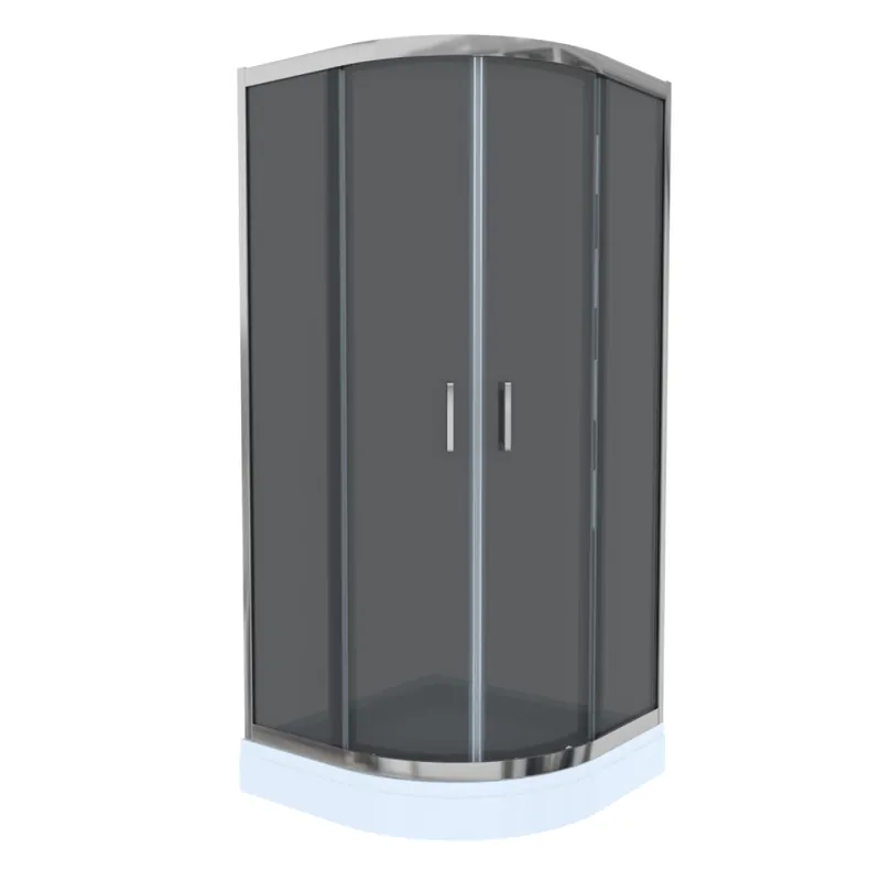 Preț mic Cabina de dus simpla Celesta Titan, semirotunda, sticla fumurie 6 mm, 80 x 80 x 190 cm, profil crom