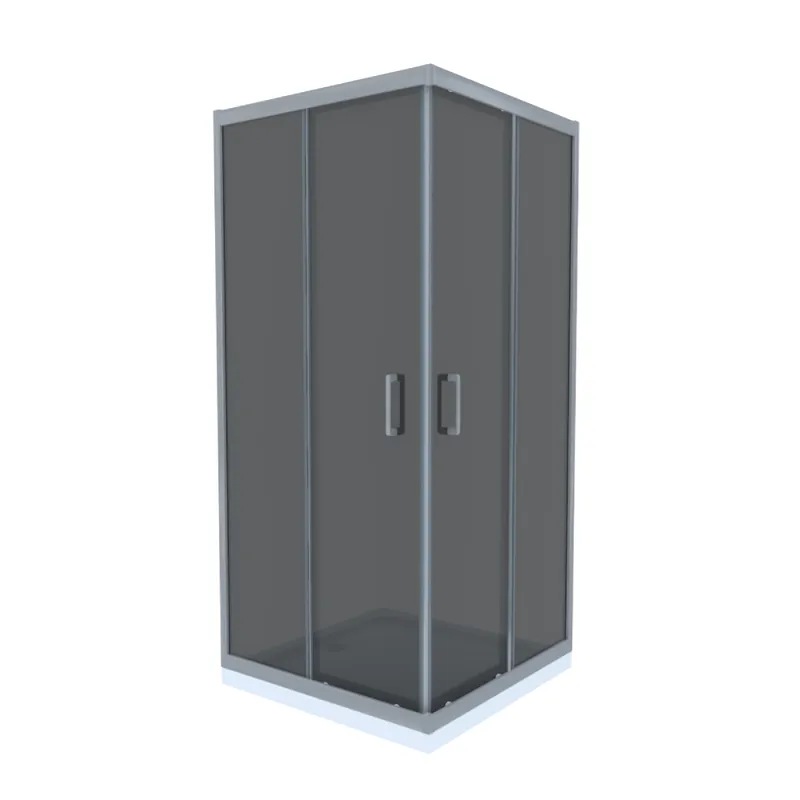 Reducere extra Cabina de dus simpla Celesta Titan, patrata, sticla fumurie 6 mm, 80 x 80 x 190 cm, profil crom