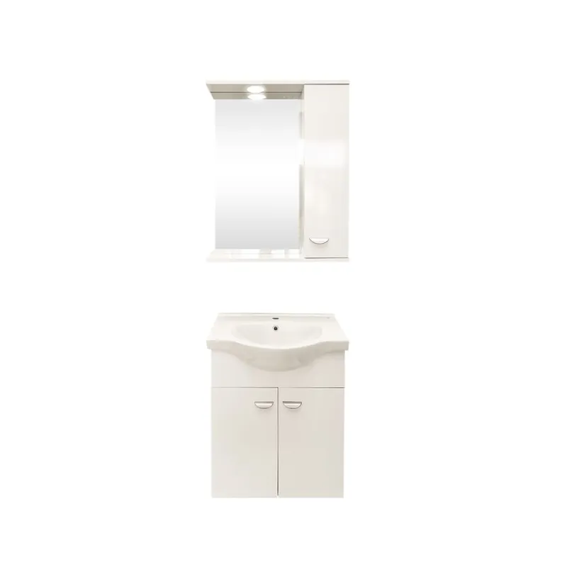 Premium Set mobilier baie Ukra, suspendat, 3 piese alb, 55 cm