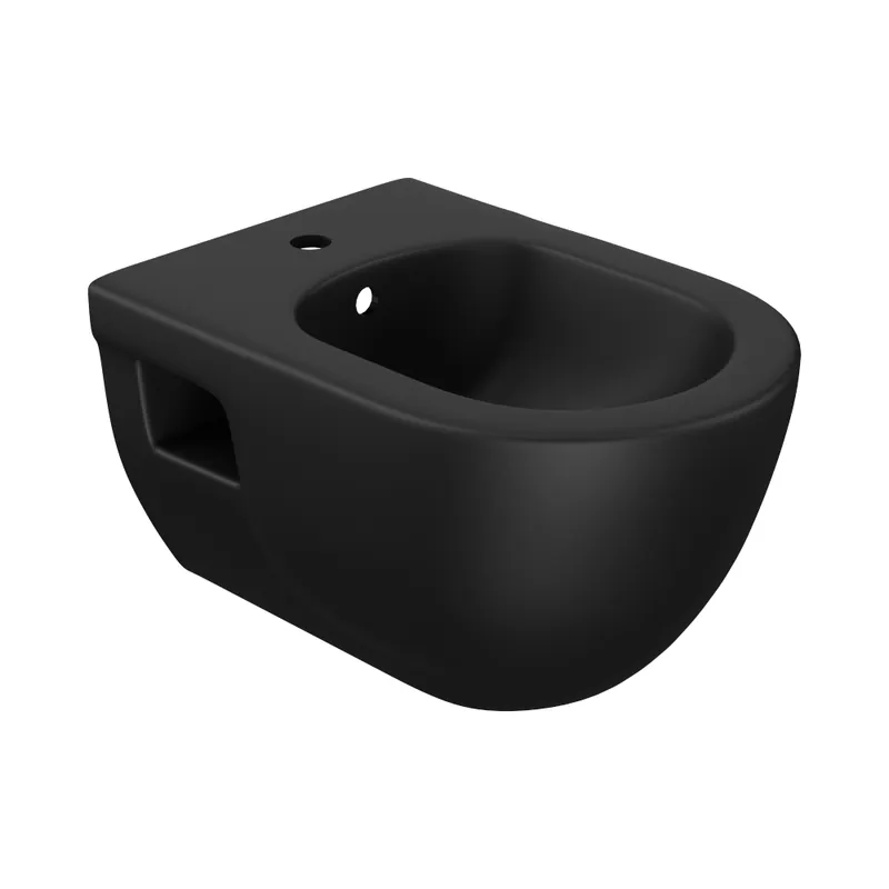 Nu rata Bideu suspendat ceramica Celesta Brillo, 53 x 35,5 cm, negru mat, fara margini