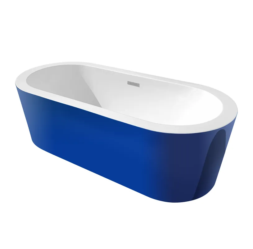 Cada baie freestanding Bella WB-814, acril, 170 x 80 x 58 cm, albastru Lichidare de stoc