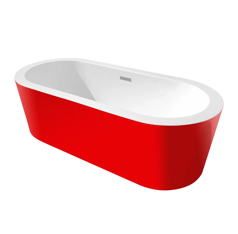 Cada baie freestanding Bella WB-814, acril, 170 x 80 x 58 cm, rosu Preferatul clienților