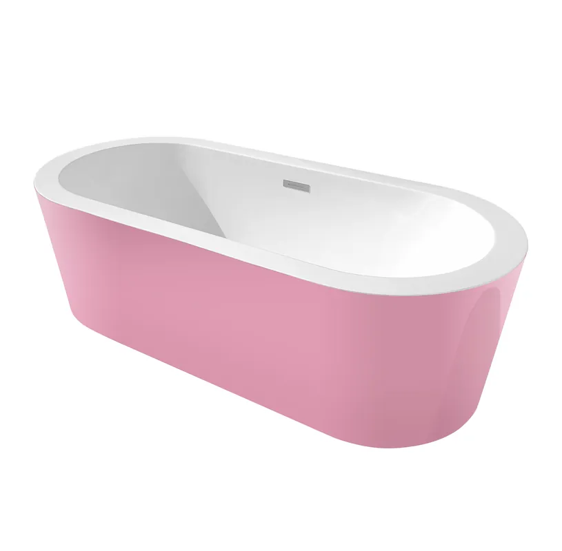 Cada baie freestanding Bella WB-814, acril, 170 x 80 x 58 cm, roz Preferatul clienților