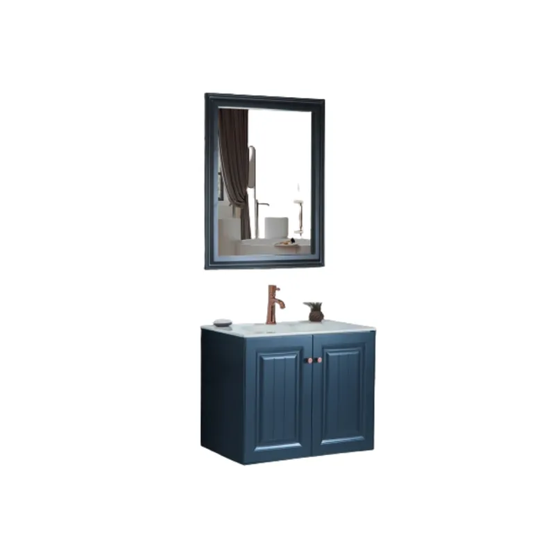 Ofertă de sezon Set mobilier baie Capella, suspendat, 3 piese, albastru, 80 cm