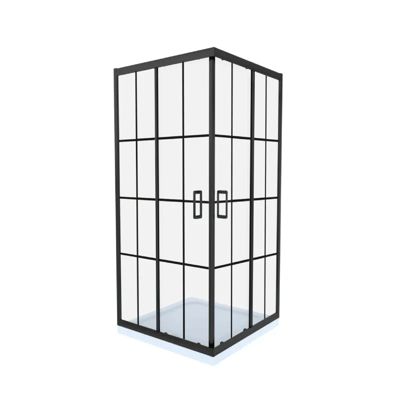 Cel mai bun preț Cabina de dus simpla Celesta Titan, patrata, sticla cu model Windows 101 6 mm, 80 x 80 x 190 cm, profil negru