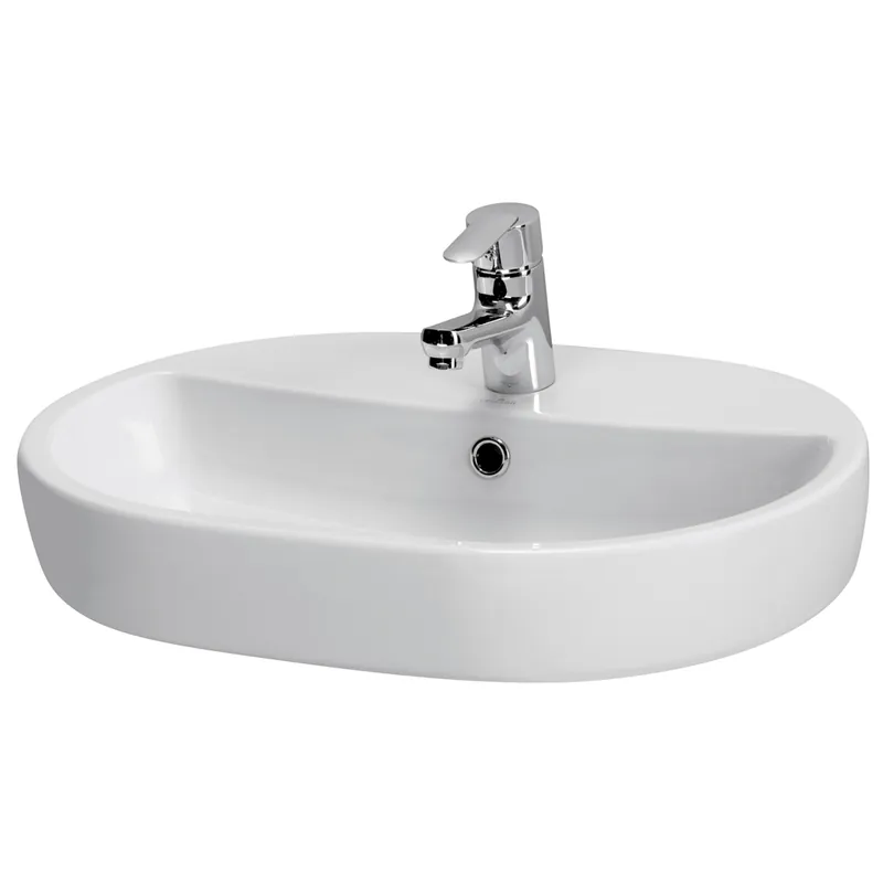 Lavoar baie pe blat Cersanit Caspia K 11-0099, oval, 60 cm, alb Preferatul clienților