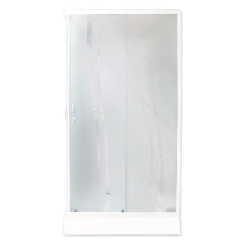 Promoție Cabina de dus simpla dreptunghiulara Neptun, sticla sablata 5 mm, 80x120x 195 cm, cadita joasa si sifon incluse