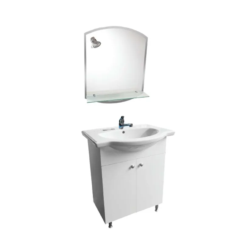 Set mobilier baie Selena, 4 piese, alb, 55 cm Disponibil imediat
