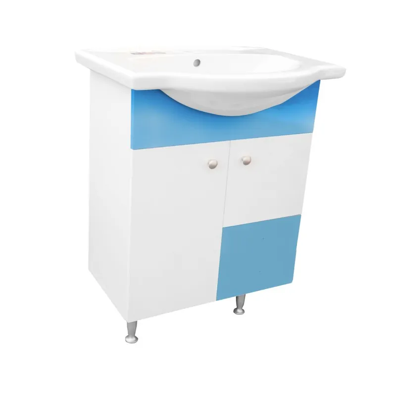 Masca pentru chiuveta / lavoar baie Selena, cu 2 sertare, 70 cm, alb-bleu Plată sigură