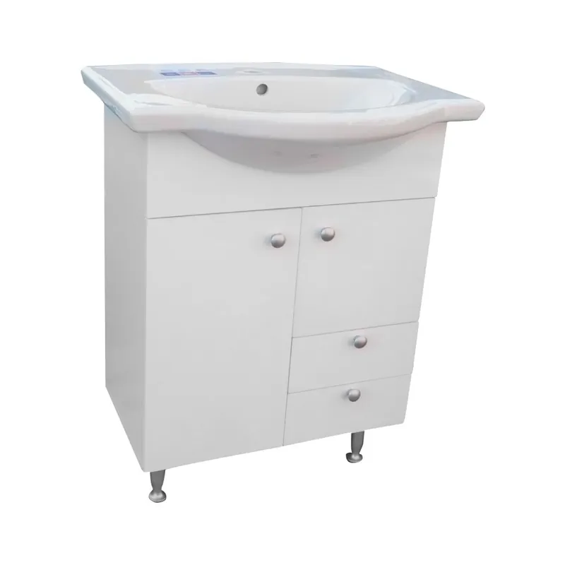 Retur ușor Masca pentru chiuveta / lavoar baie Selena, cu 2 sertare, 70 cm, alb