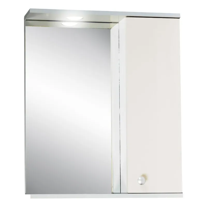 Preț promoțional Oglinda baie cu dulap, polita si decupaj pentru spot Selena, 55x67 cm, alb