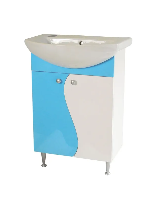 Noutate Masca pentru chiuveta / lavoar baie Selena, din MDF, 60 cm, alb-bleu