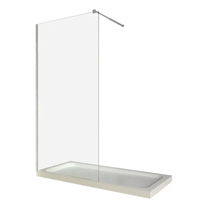 Vezi acum Paravan dus walk in / Perete dus, sticla transparenta 8 mm, profil crom, tija extensibila, 80 x 200 cm