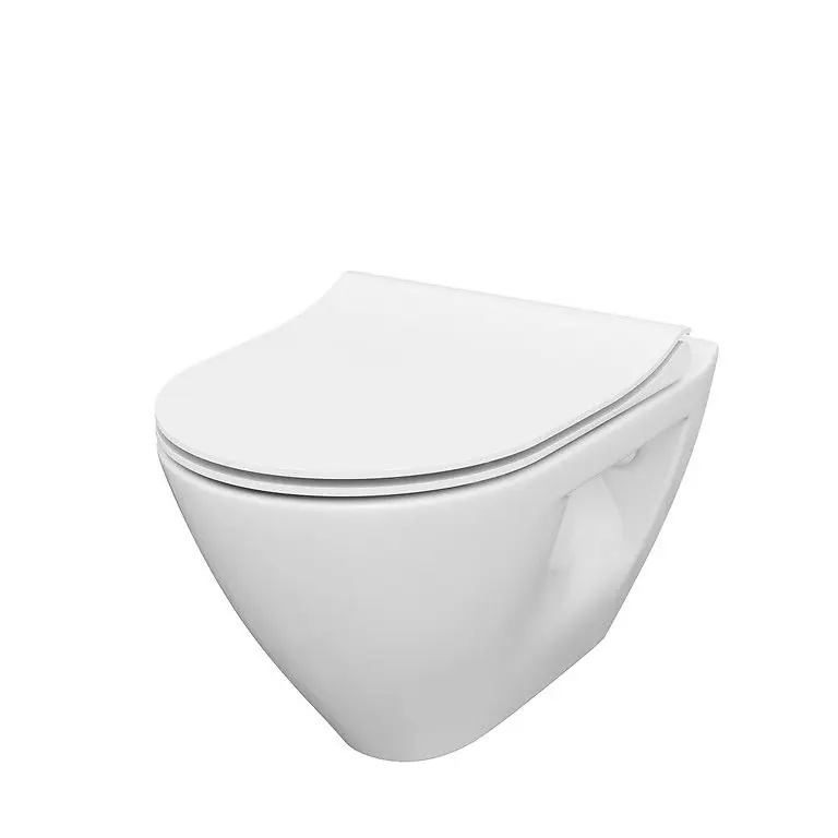 Cel mai bun preț Vas WC suspendat Cersanit Set B292 Mille Clean On si capac WC duroplast Box S701-454, alb