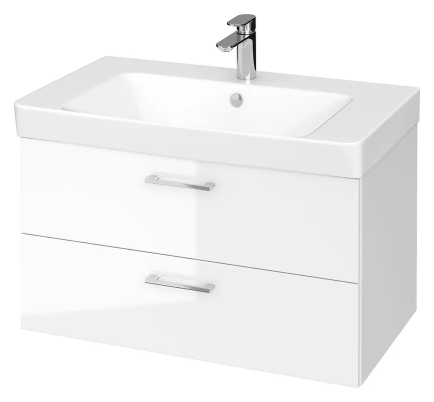 Masca chiuveta baie Cersanit set B348 Lara Mille, 80 cm, alb (baza+lavoar) S801-338-DSM Preț promoțional