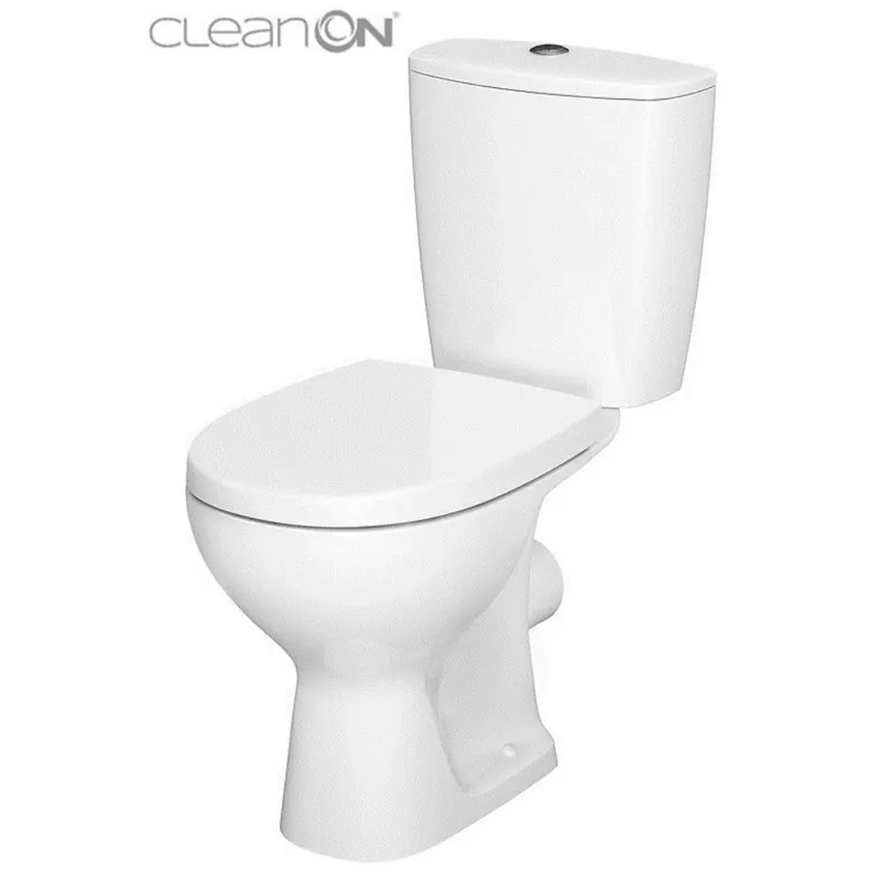 Cel mai bun preț Set vas WC pe pardoseala rimless cu rezervor Cersanit 613 Arteco + mecanism si capac duroplast cu soft close K667-052