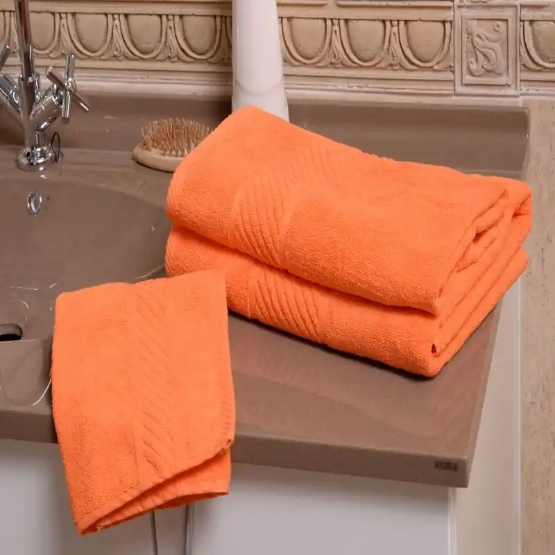 Reducere extra Prosop Stripes Egypt, 100 % bumbac egiptean, portocaliu, 50x90cm