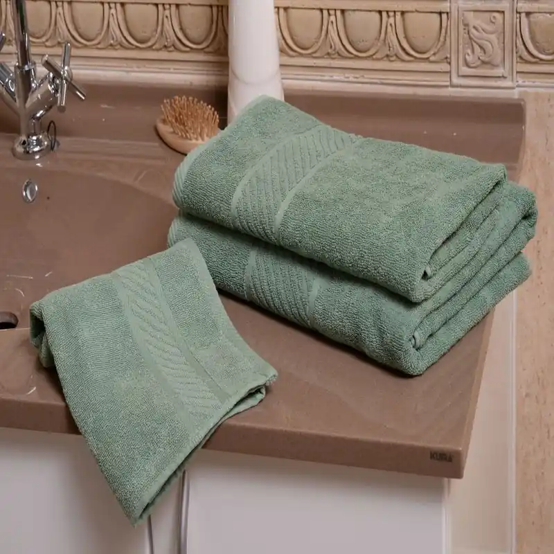 Bestseller Prosop Stripes Egypt, 100 % bumbac egiptean, verde, 50x90cm
