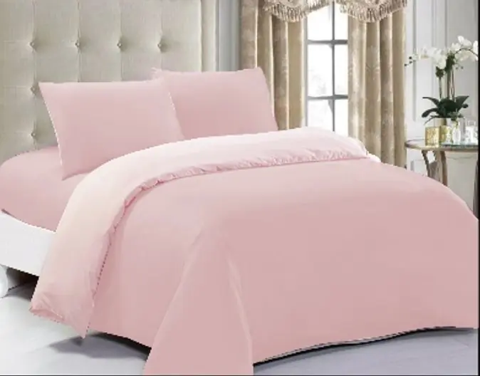 Preț redus Set Lenjerie de Pat Double Poliester, 4 piese, Pat 2 persoane, 160x200, Roz