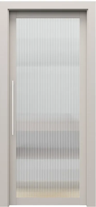 Cel mai bun preț Set Usa Interior PORTA LUMIA model 0 Sticla Striata, finisaj Cashmere si Toc Porta System 75-95 mm, maner Estima inclus