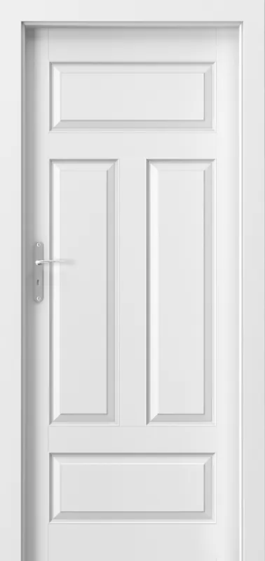 Promoție Set Usa Interior PORTA ROYAL Premium model P, finisaj Alb Premium si Toc Porta System 75-95 mm, fara maner