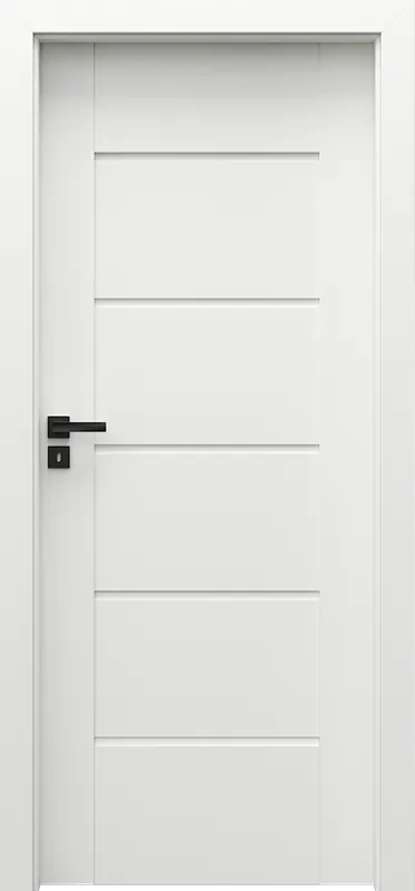 Set Usa Interior PORTA VERTE Premium model E.0, finisaj Portaperfect Alb si Toc Porta System 75-95 mm, fara maner Chilipir
