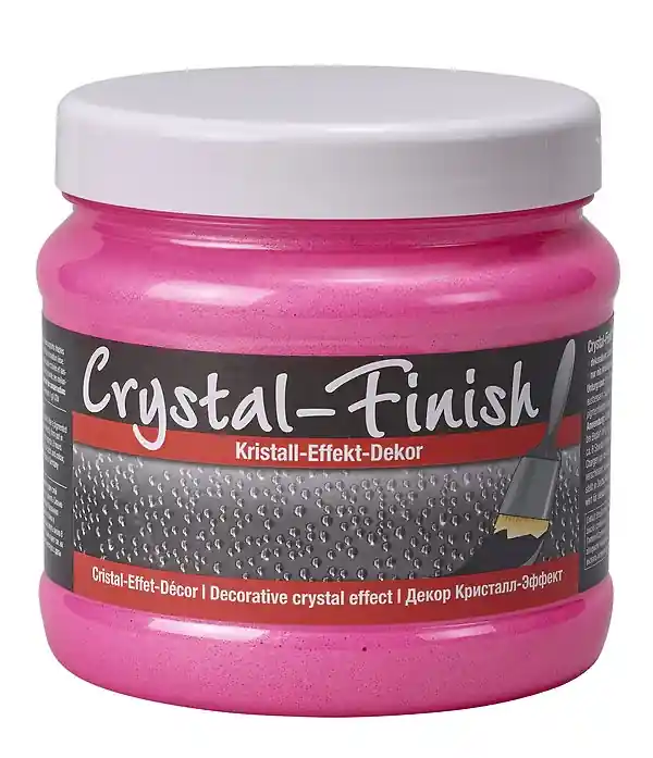 Ultima șansă Vopsea decorativa fara solventi Pufas Crystal-Finish, cu efect sidefat, Neon Pink, 750ml
