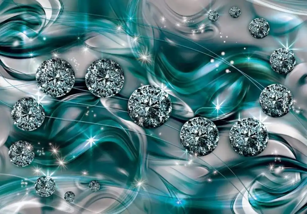 Reducere extra Fototapet CONSALNET 10578P4, model Blue diamonds, multicolor, 254 x 184 cm