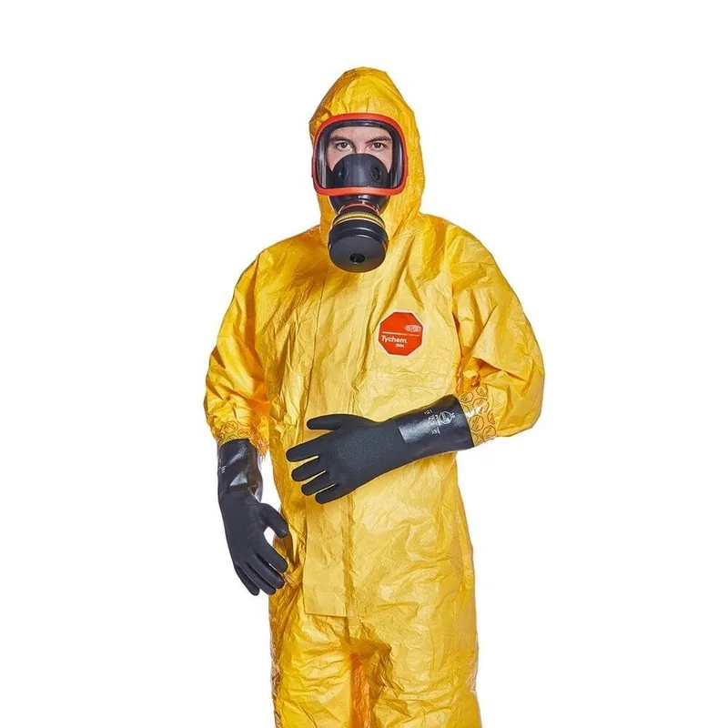 Calitate înaltă Combinezon antichimic din polietilenă Tychem – galben, mărimea L
