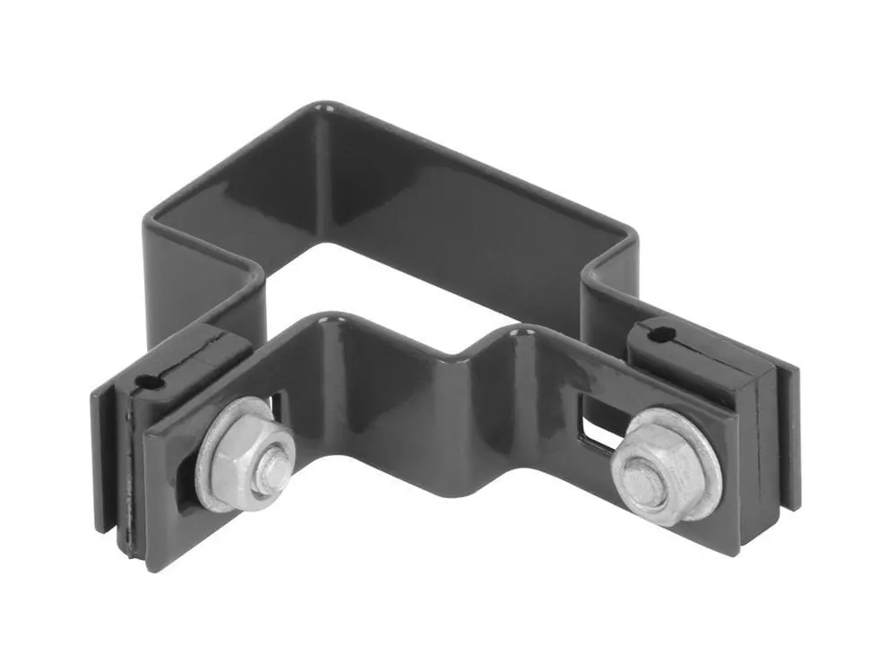 Ultima șansă Clema fixare pentru stalpi, 60 x 40 mm, gri antracit, pe colt, Zn + PVC, RAL7016
