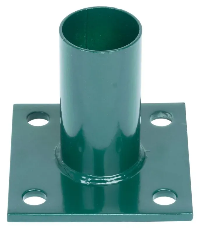 Suport stalp, 48 mm, pentru stalp rotund, verde RAL6005, pentru ancorare Plată sigură