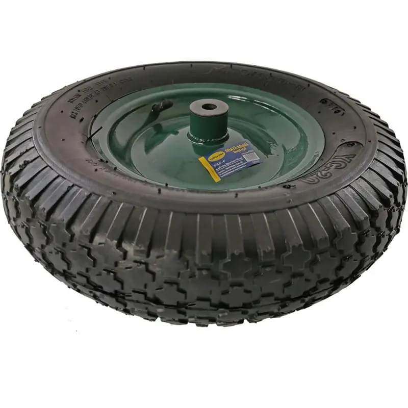 Roată pentru roabă 15″ x 4.00-8, ax D14 x 100 mm, bucșă din oțel Preț redus