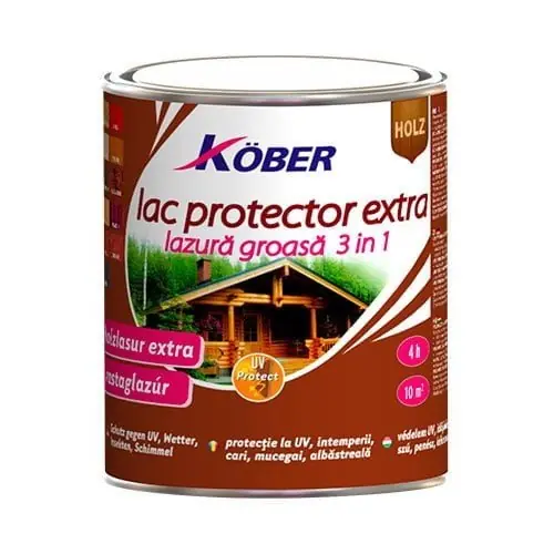 Chilipir Lac protector, pentru lemn, 0.75 L, cires, interior / exterior, Extra, 3 in 1, Kober