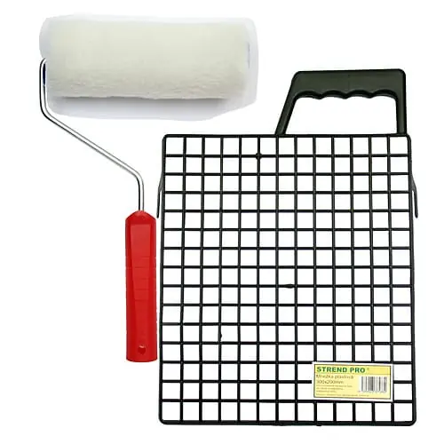 Set de vopsit SAMBER, grilă, rolă și suport 180 mm Popular