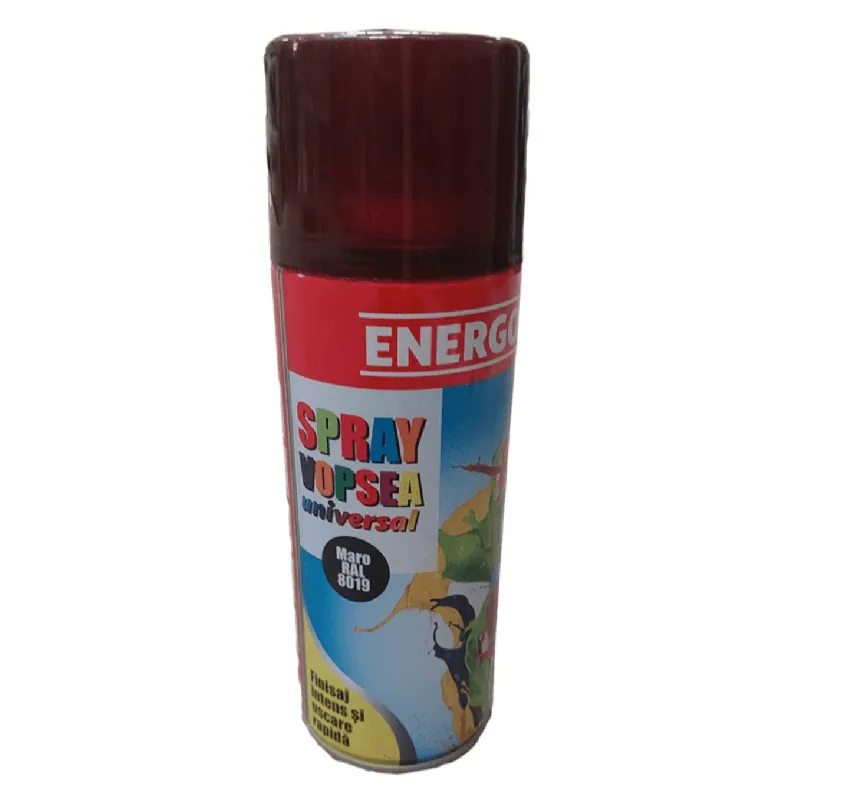 Cel mai bun preț Spray vopsea universal maro RAL8019, 450 ml, Energo