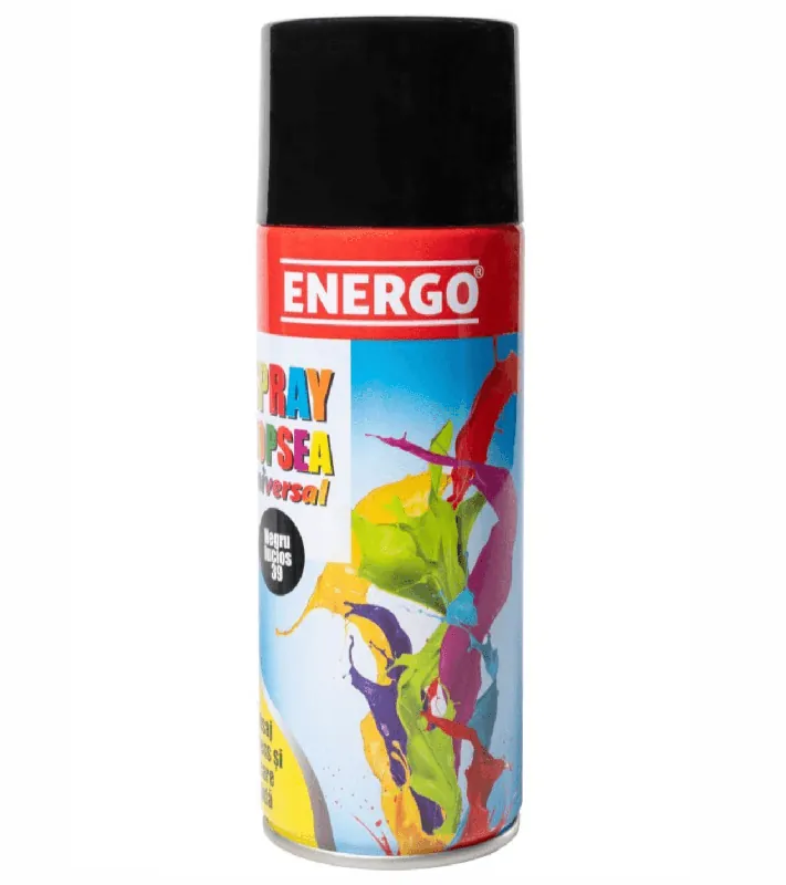 Retur gratuit Spray vopsea universal negru lucios 39, 450 ml, Energo