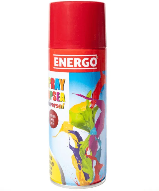 Spray vopsea universal visiniu RAL3011, 450 ml, Energo Livrare expres