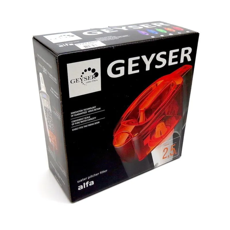Cana filtranta, 2.5 L, portocaliu, plastic, cartus filtrant, Alfa, Geyser Preț promoțional