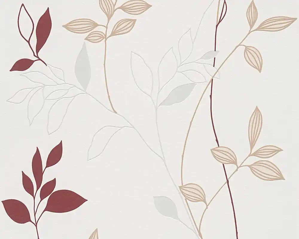 Preferatul clienților Tapet vlies, model floral, crem + rosu, 10 x 0.53 m, 249739, AS Creation Avenzio