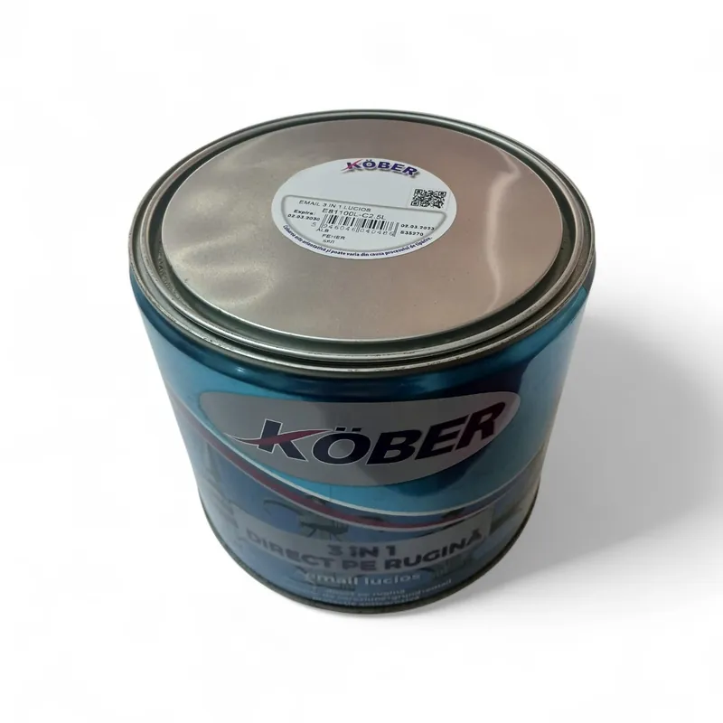 Ofertă limitată Vopsea alchidica, pentru metal, 2.5 L, argintiu, 3 in 1, interior / exterior, direct pe rugina, Kober