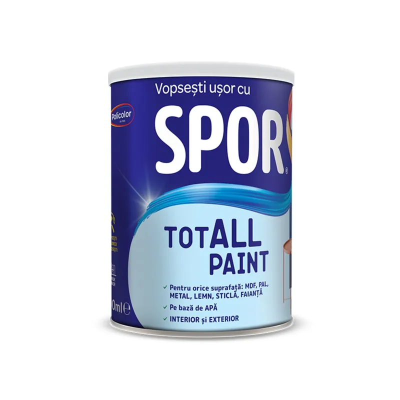 Ieftin Email pe bază de apă Spor TotALL, pentru lemn și metal, 0.6 L, culoare Rose Cuartz, aspect satinat