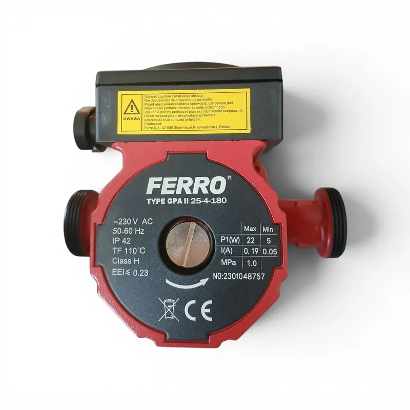 Preferatul clienților Pompă de circulație FERRO GPA II 25-4-180, 230V, EEI ≤ 0.23