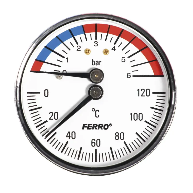 Termomanometru axial, 6 bari, TM63A, Ferro Ofertă