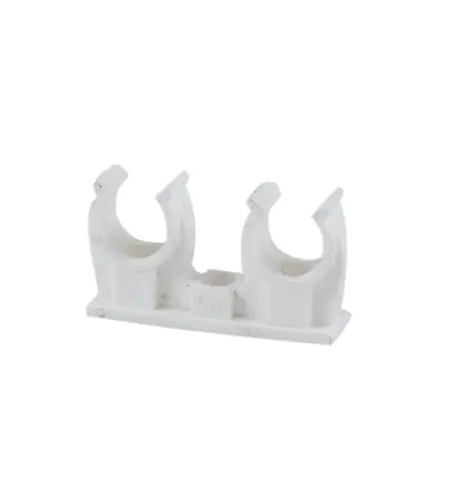 Clema suport teava PPR, 25 mm, dubla, alb Preț redus