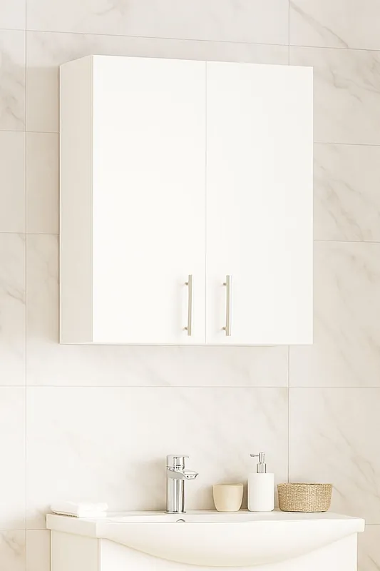 Dulap baie Verona Kit, 65 x 68 cm, Alb, BadenMob Ieftin