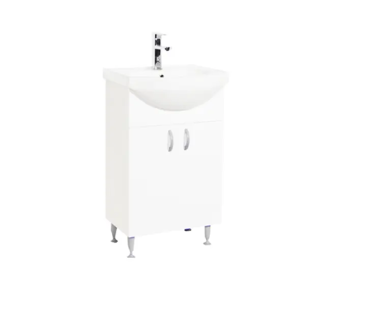 Mobilier baie, baza si lavoar, 55 cm, alb, seria 001 – Eco, Alfa, BadenMob Noutate