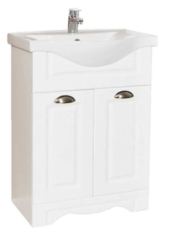 Cel mai vândut Mobilier baie, baza si lavoar, 55 cm, alb rustic, seria 172, BadenMob